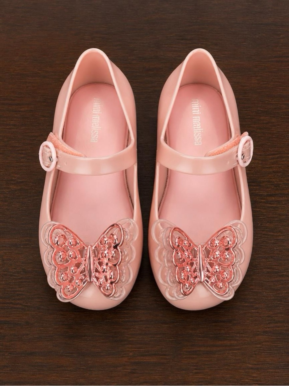 Mini Melissa Butterfly Mary Jane Jelly Flats Pink | Toddler Size 9